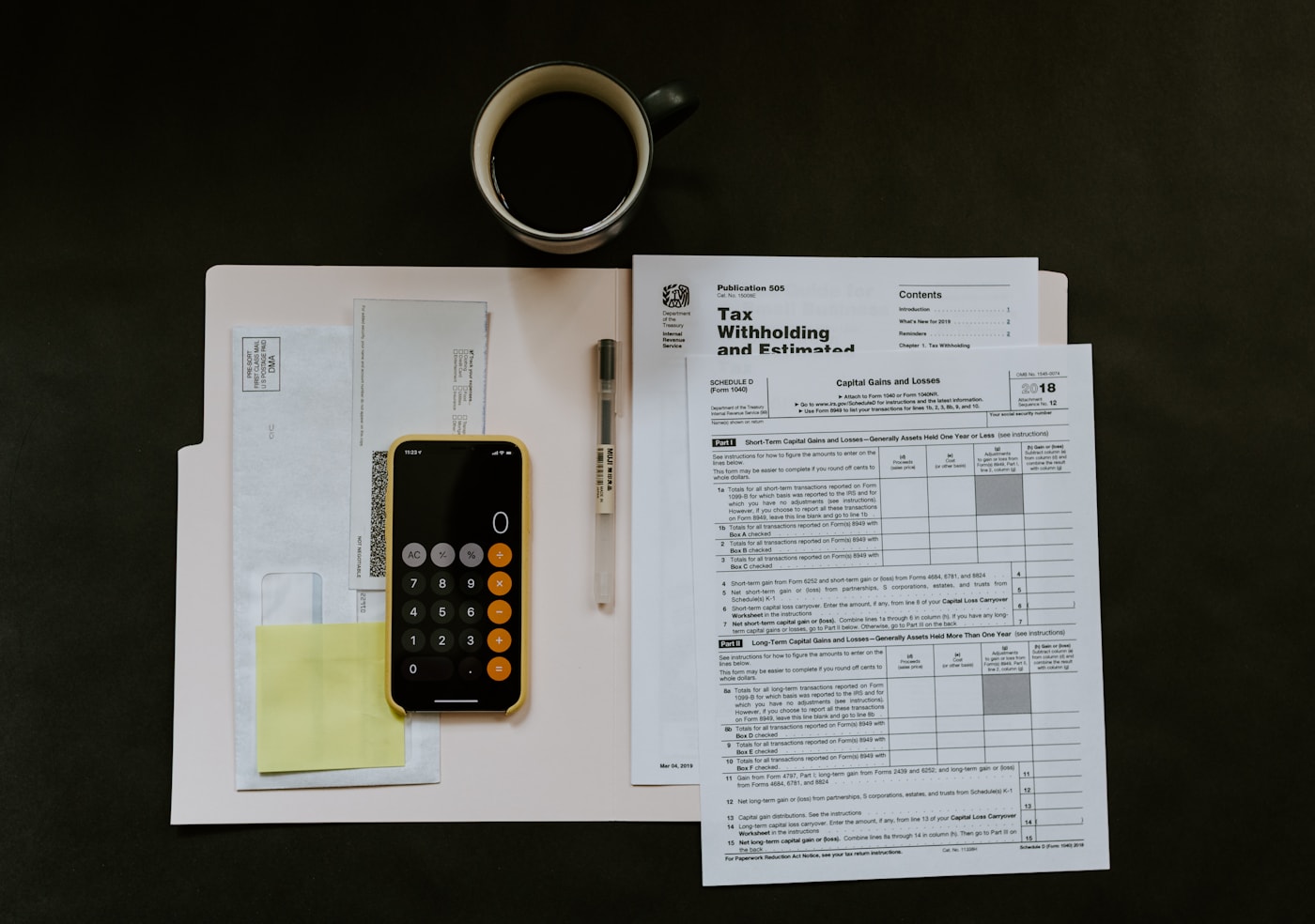 Finance documents and budget planning materials