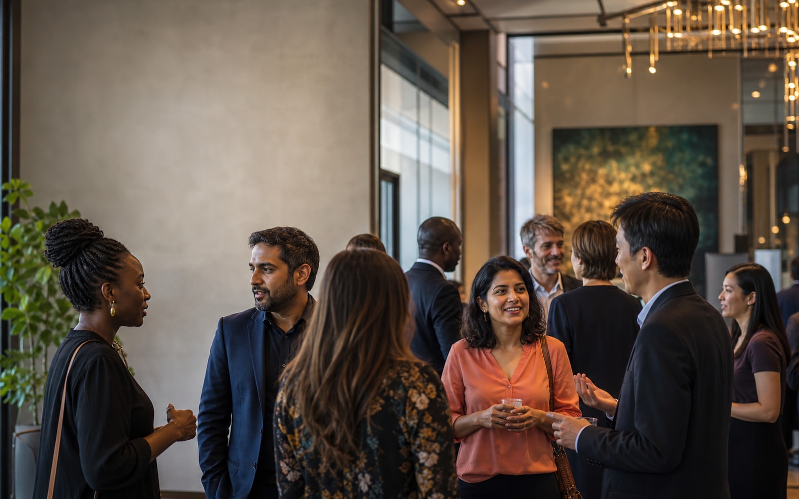 Delegates from around the world connecting at a leadership summit