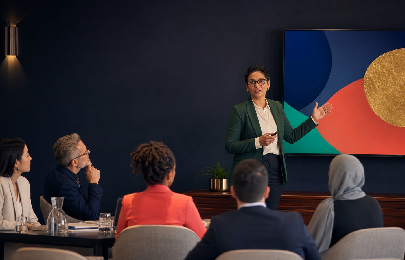 Researchers presenting findings to peers at the summit